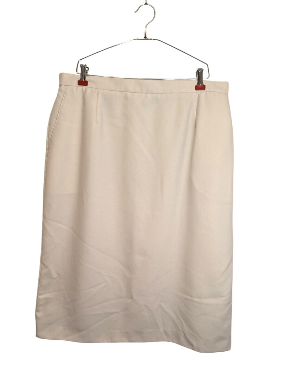 Koret Women's Ivory Pencil Midi Skirt Size 18 Lined Office Career Pockets